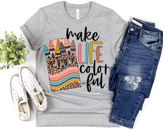 Make Life Colorful Leopard DTF TRANSFER