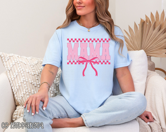 Mama Checkered Bow DTF TRANSFER