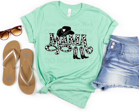 Mama Cow Print Boots DTF TRANSFER