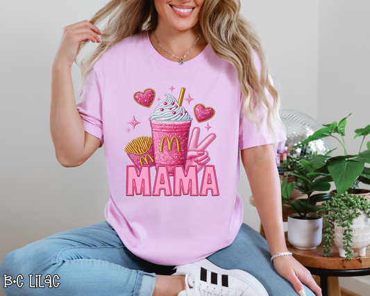 Mama Faux Emb Pink McD DTF TRANSFER
