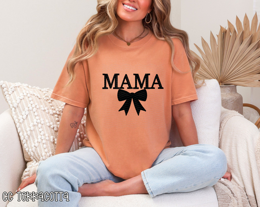 Mama Faux Embroidery Bow DTF TRANSFER