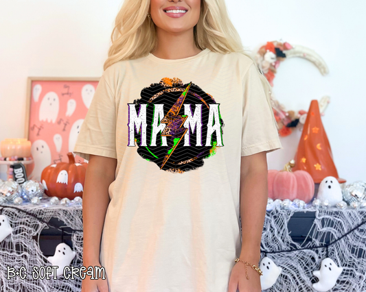 Mama Halloween Lightning Leopard DTF TRANSFER