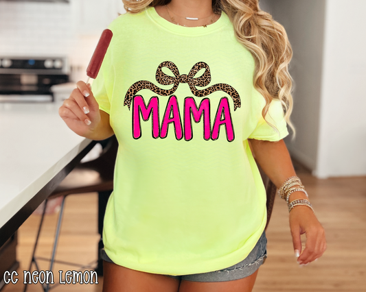 Mama Leopard Bow DTF TRANSFER