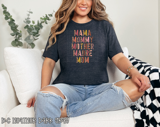 Mama Mommy Mother Madre Mom half leopard pastel DTF TRANSFER