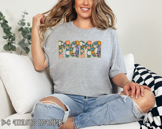 Mama Navy Floral DTF TRANSFER