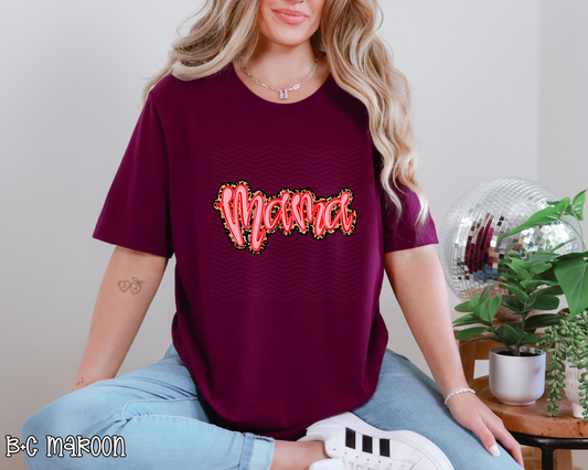 Mama Pink Red Leopard DTF TRANSFER