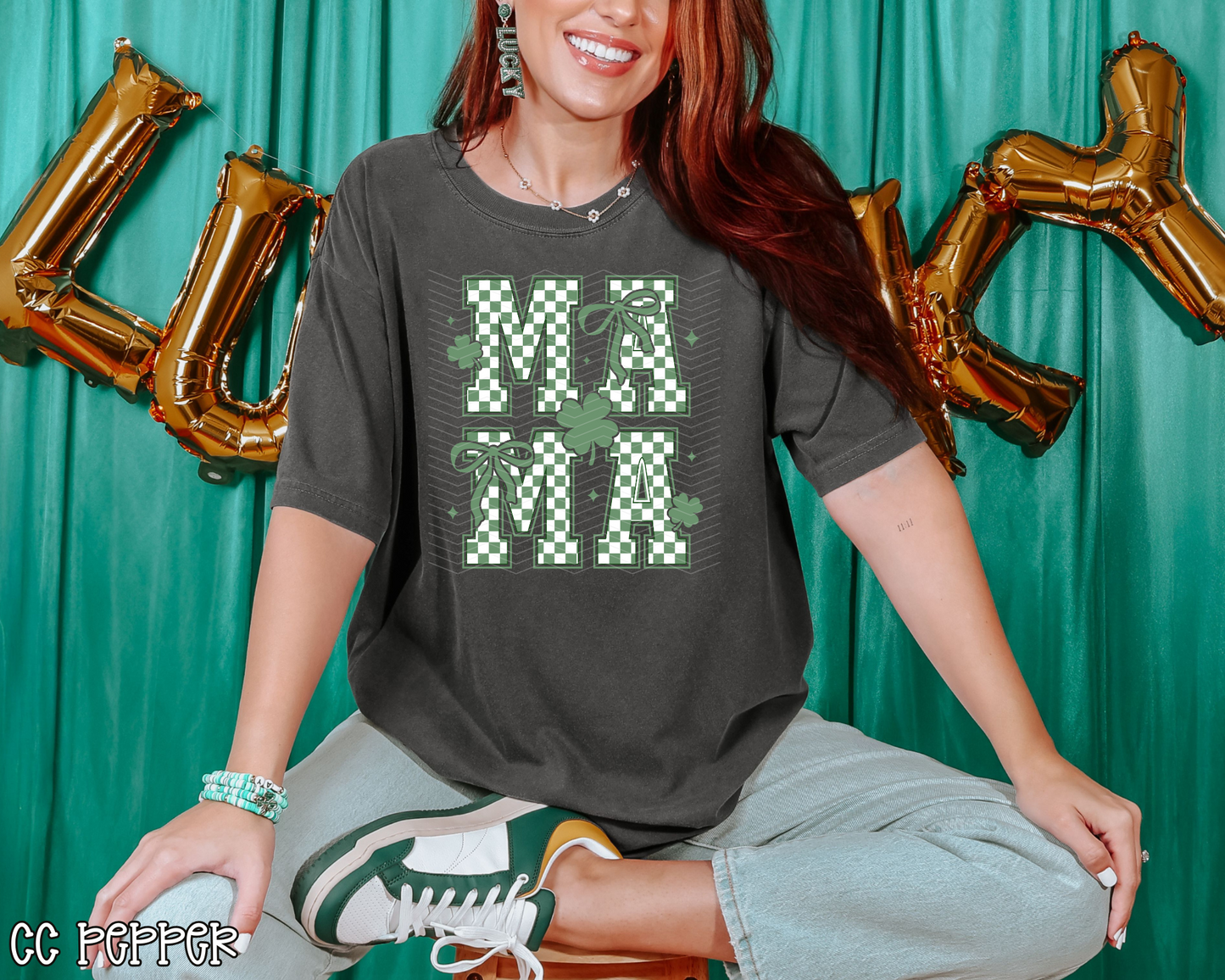 Mama St Patrick's Day Checkered