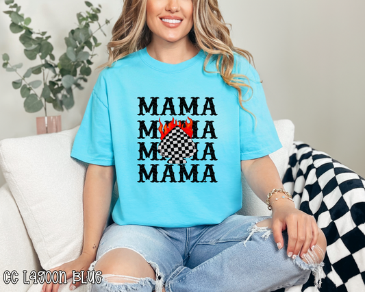 Mama Stacked Checkered Spade DTF TRANSFER