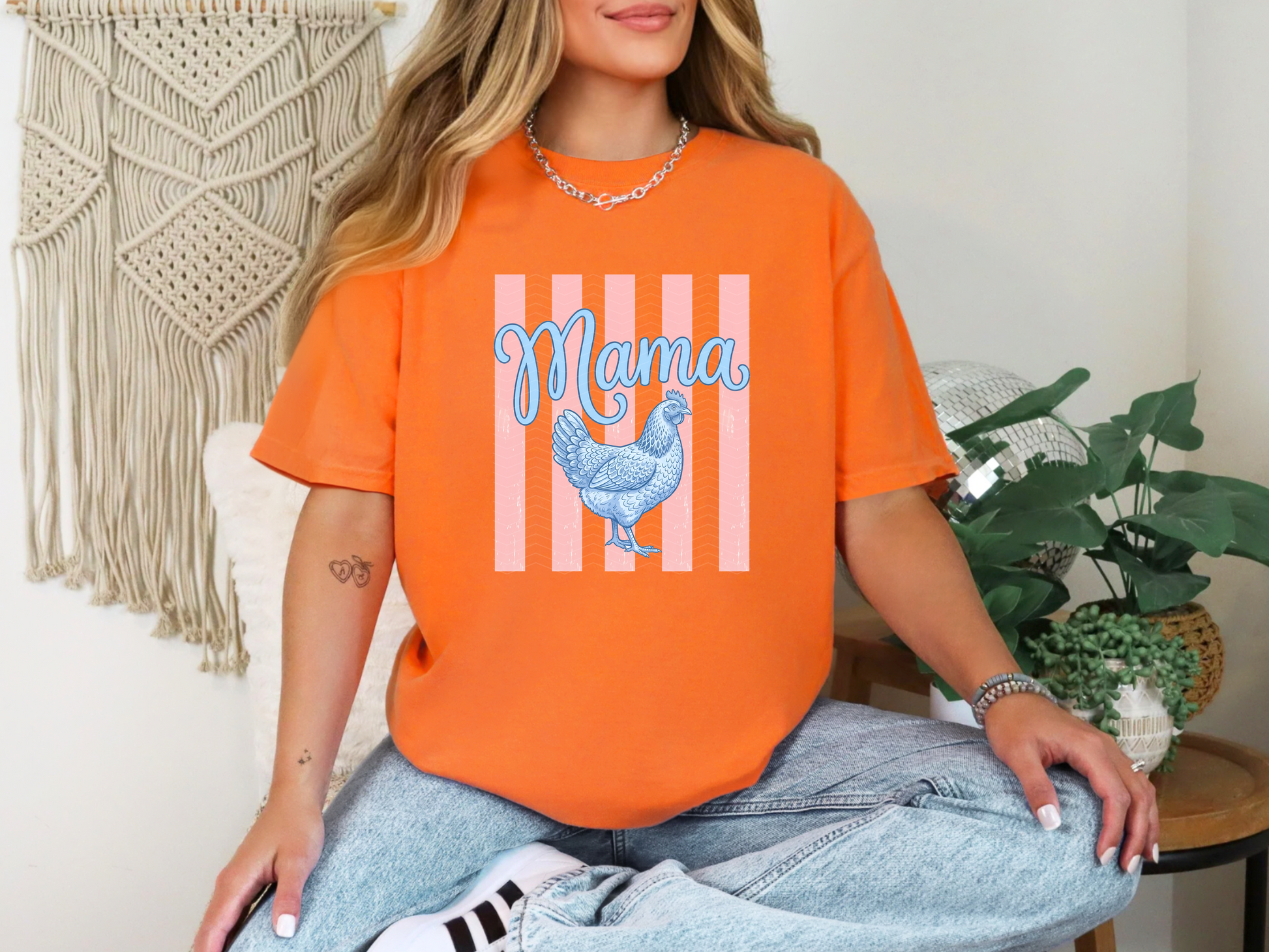 Mama Hen Stripes DTF TRANSFER