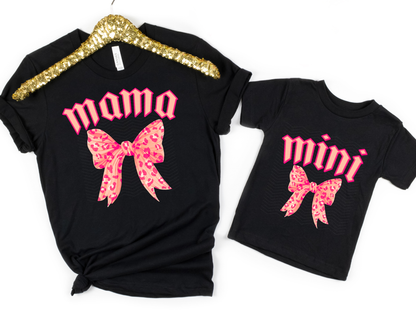 Mama and Mini Leopard Bow DTF TRANSFER