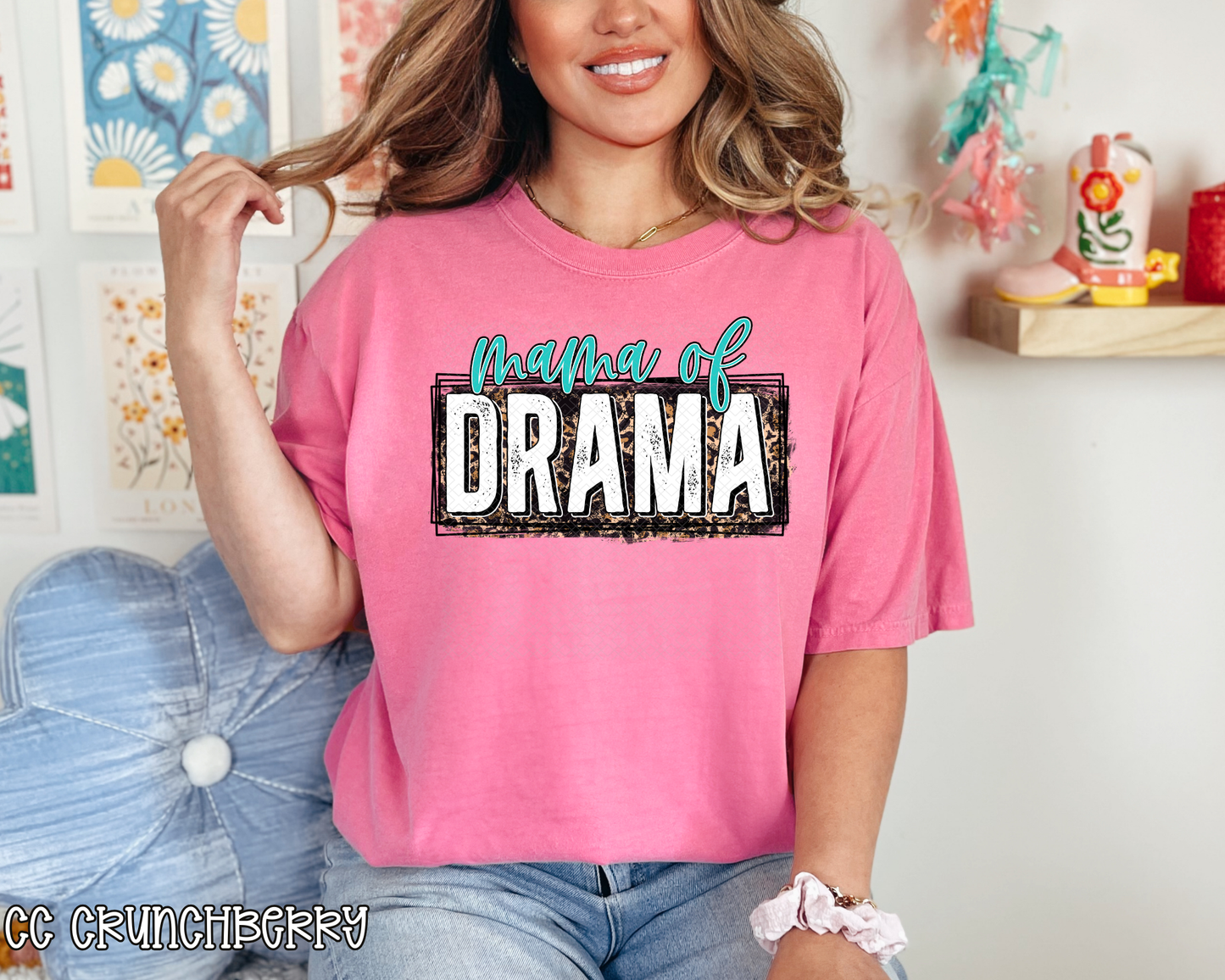 Mama of Drama Grunge Leopard DTF TRANSFER