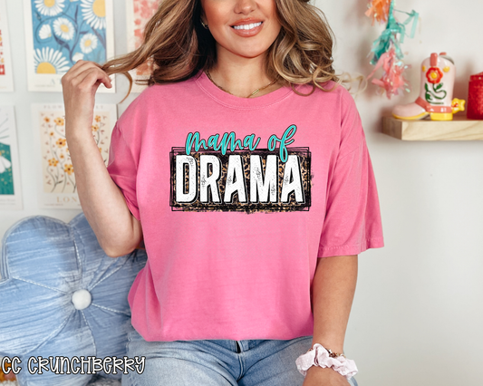 Mama of Drama Grunge Leopard DTF TRANSFER