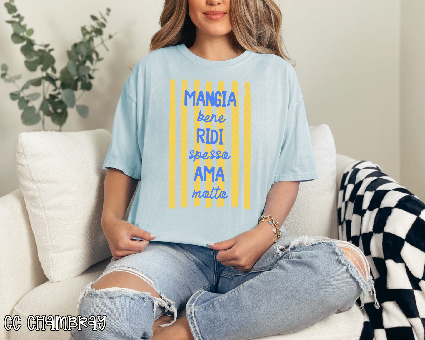 Mangia Bene Ridi Spesso Ama Molto Hand Drawn Collection DTF TRANSFER