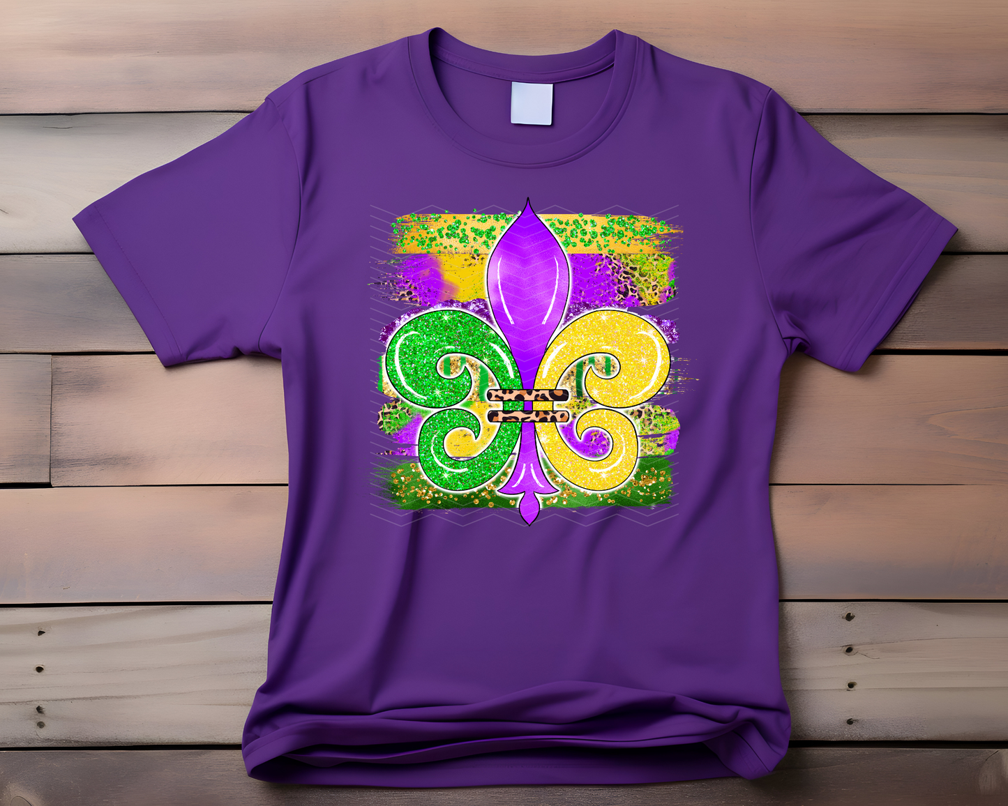 Mardi Gras Fleur De Lis Brushstroke DTF TRANSFER