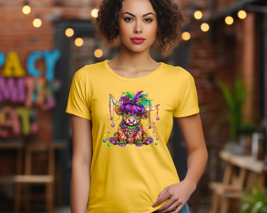Mardi Gras Highland Cow