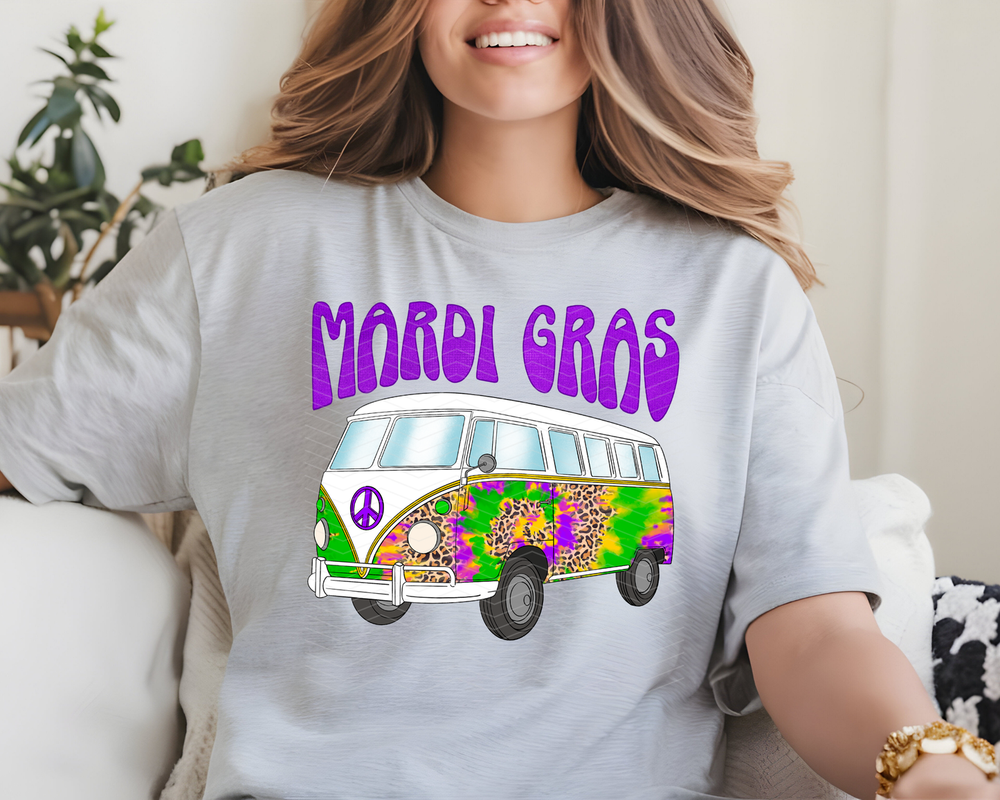 Mardi Gras Hippie Bus DTF TRANSFER