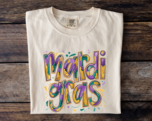 Mardi Gras Paint Splatter