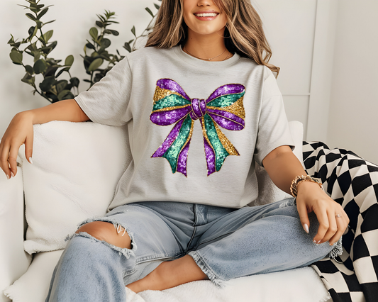 Mardi Gras Sequin Bow