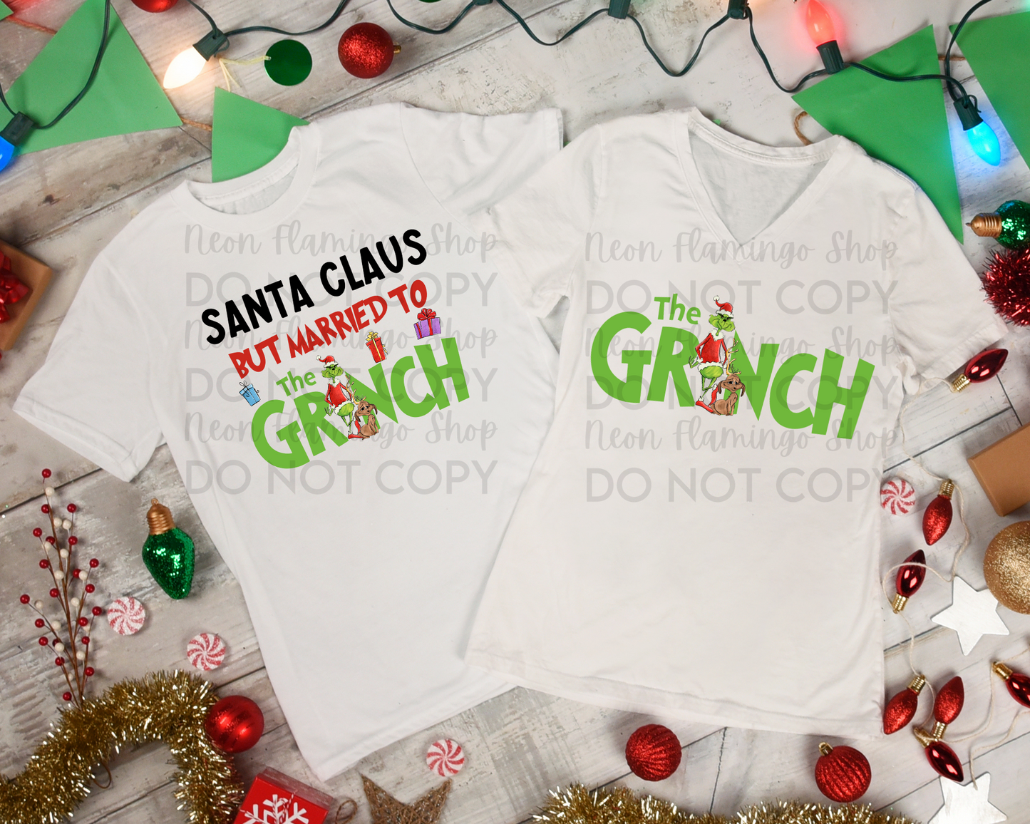 Santa Claus but Married to the Grinch DTF TRANSFER