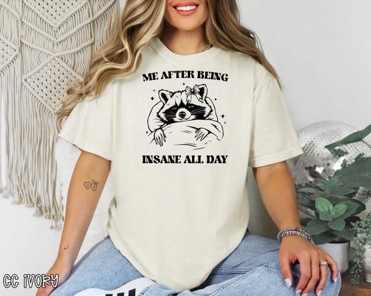 Me After Being Insane All Day Raccoon DTF TRANSFER