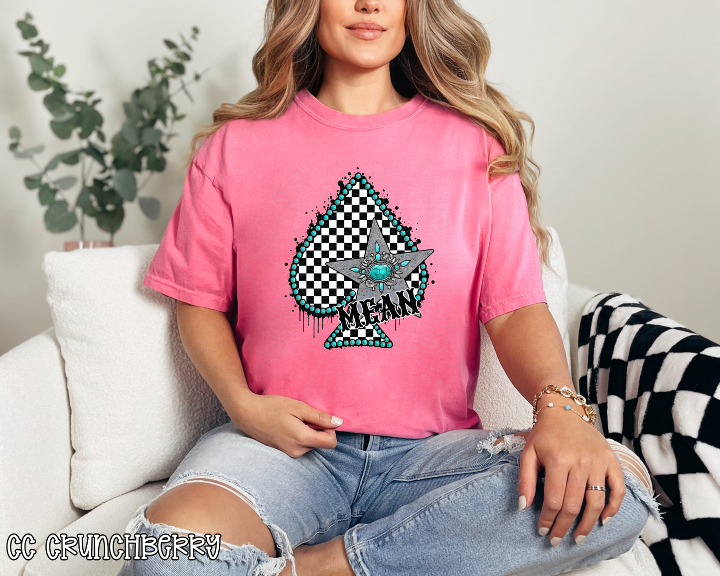 Mean Checkered Spade DTF TRANSFER