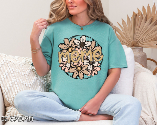 Meme Neutral Florals DTF TRANSFER
