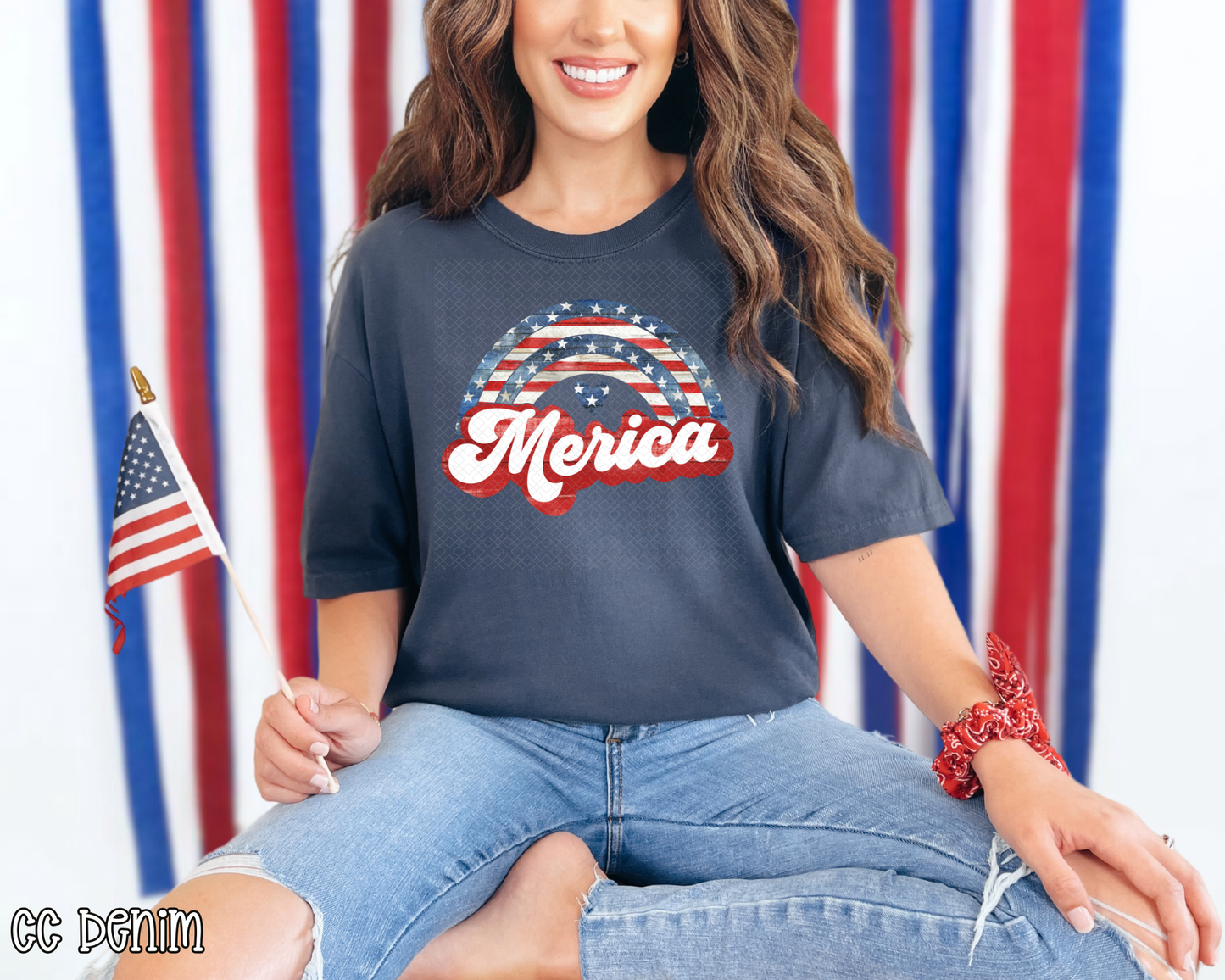 Merica Retro Rainbow DTF TRANSFER