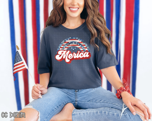 Merica Retro Rainbow DTF TRANSFER