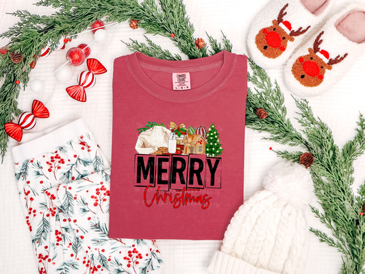 Merry Christmas Holiday Things Red DTF TRANSFER