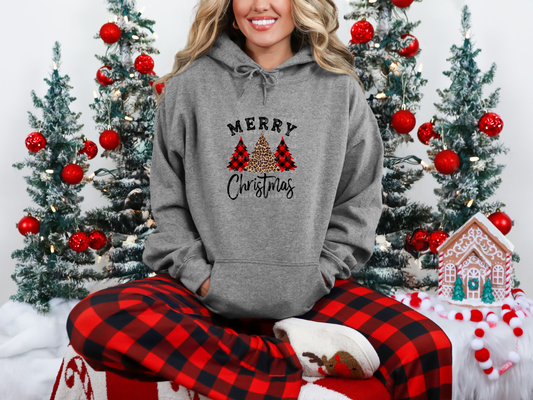 Merry Christmas Plaid Leopard Trees DTF TRANSFER