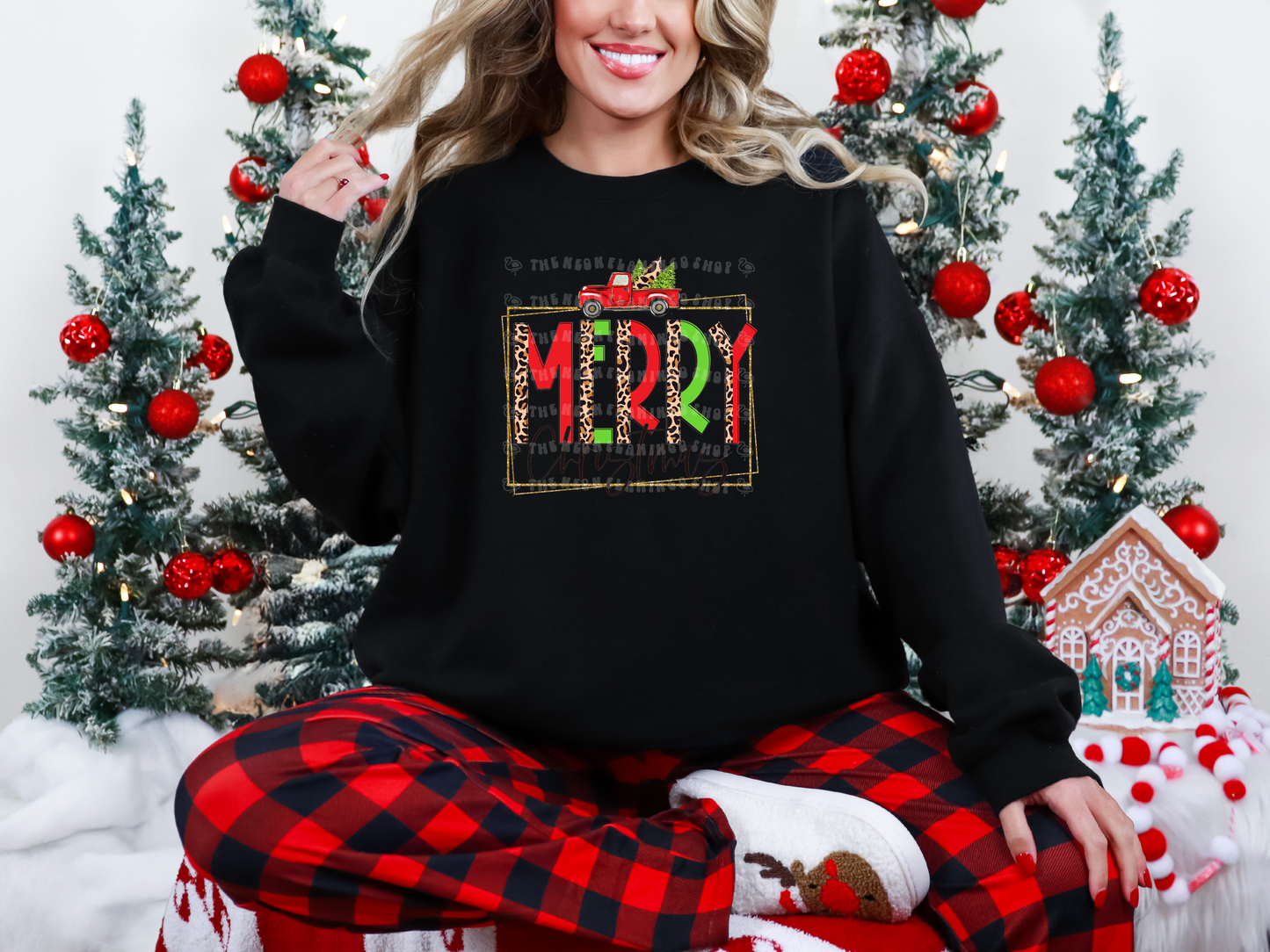 Merry Christmas Red Green Truck DTF TRANSFER