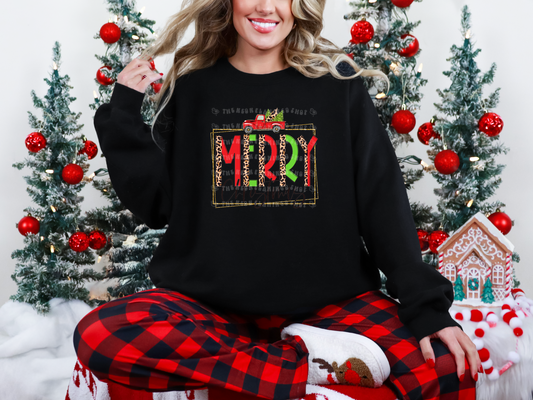 Merry Christmas Red Green Truck DTF TRANSFER