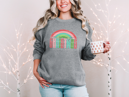 Merry Christmas Retro Rainbow DTF TRANSFER