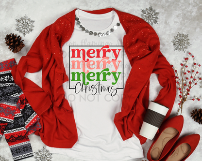 Merry Christmas Retro Stacked