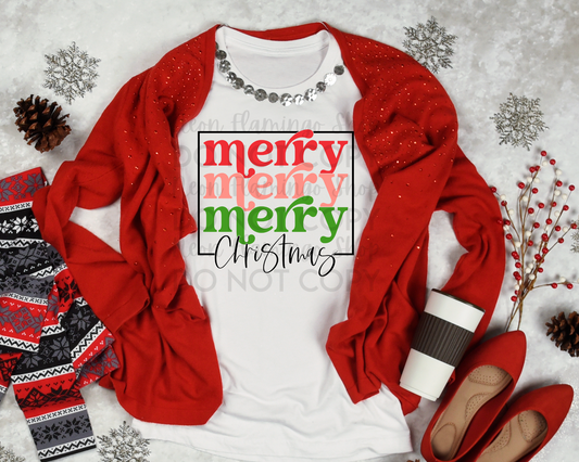 Merry Christmas Retro Stacked
