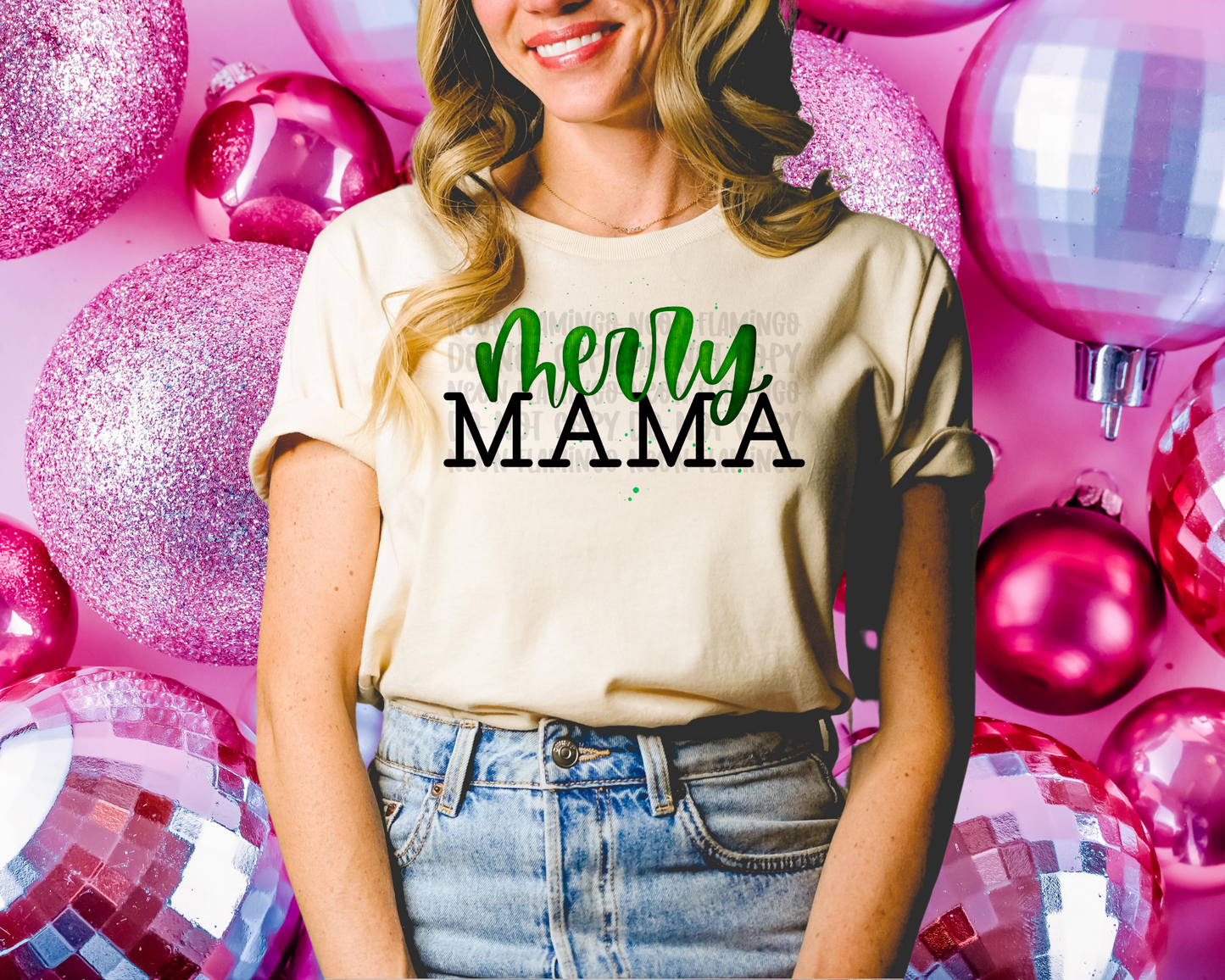Merry Mama green watercolor
