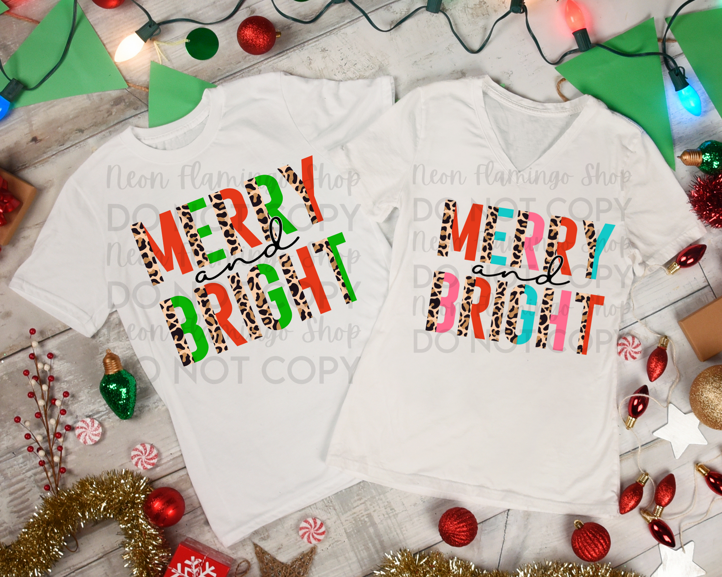 Merry and Bright Leopard DTF TRANSFER