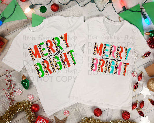 Merry and Bright Leopard DTF TRANSFER