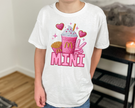 Mini Faux Emb Pink McD DTF TRANSFER