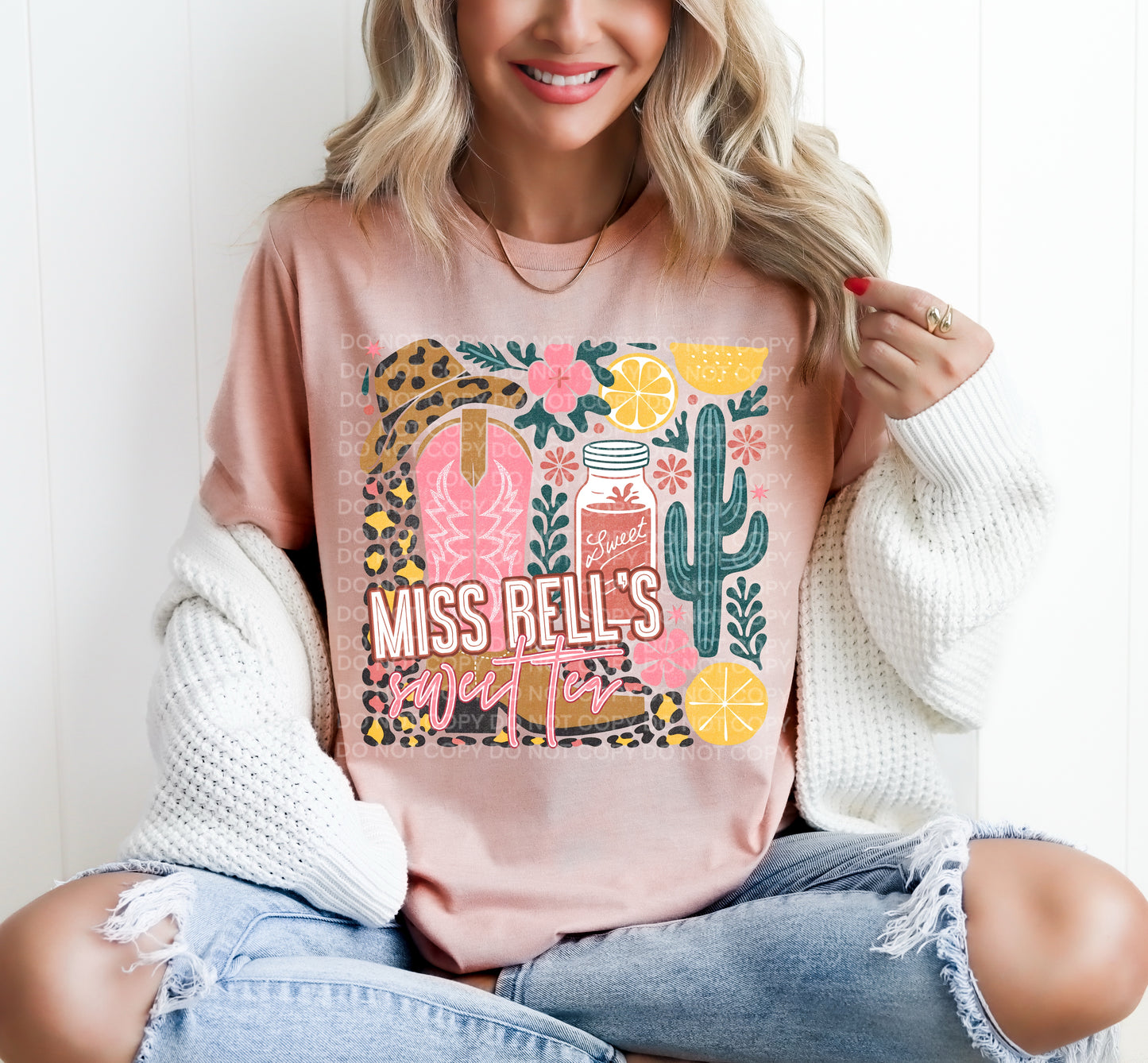 Miss Bell's Sweet Tea Retro Collage DTF TRANSFER