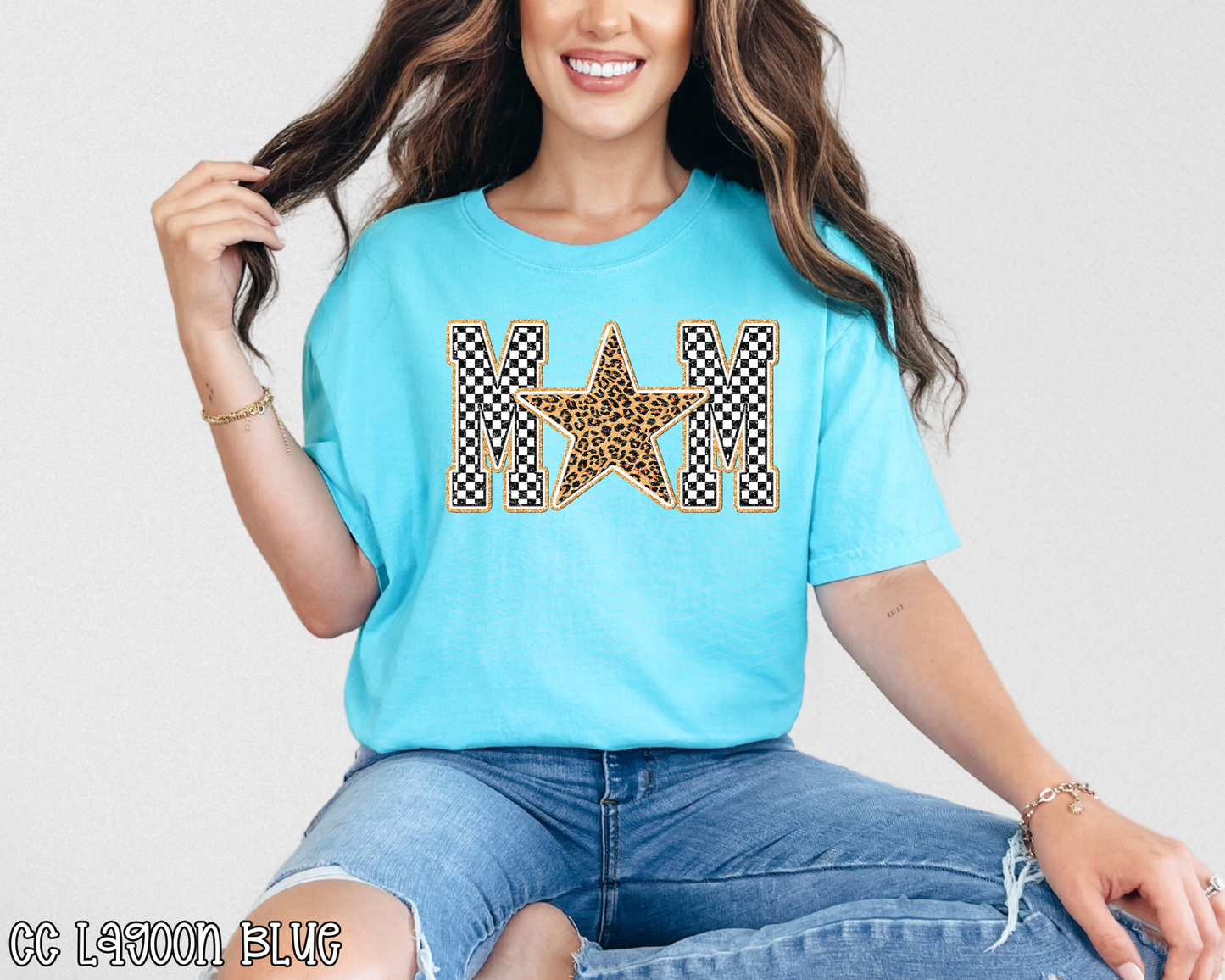 Mom Checkered Leopard Star DTF TRANSFER