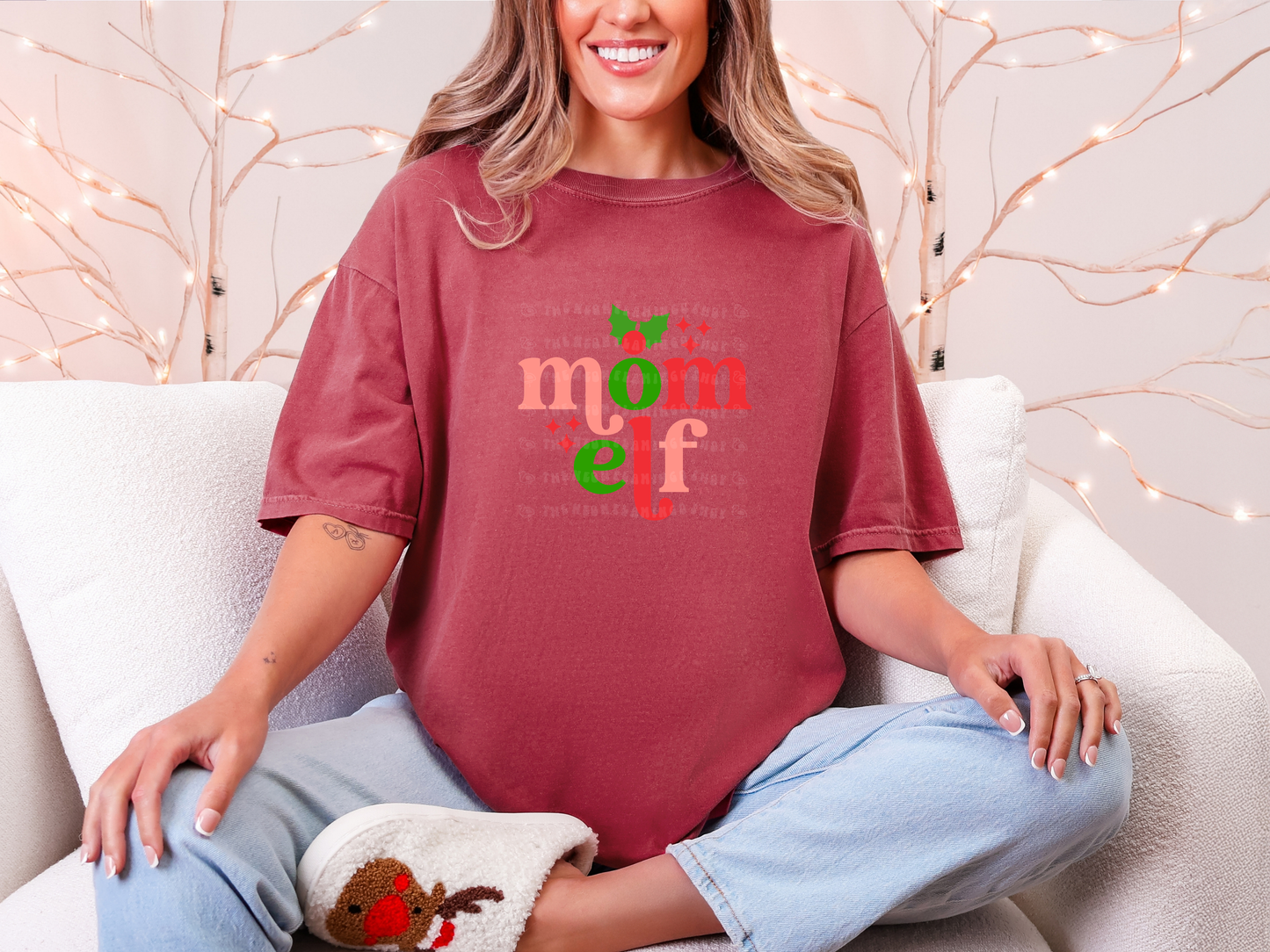 Mom Elf Retro Sparkle DTF TRANSFER