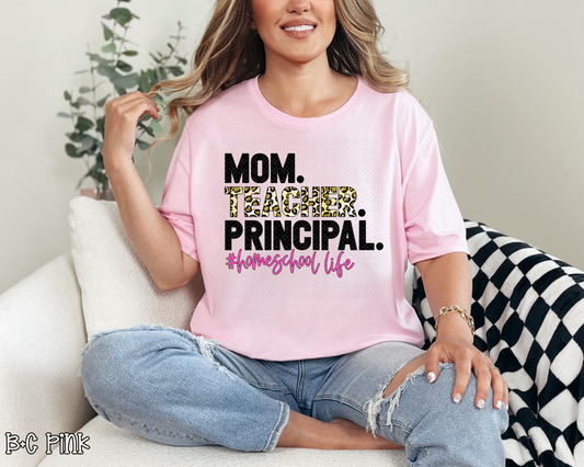 Mom Teacher Principal Homeschool Life Leopard DTF TRANSFER