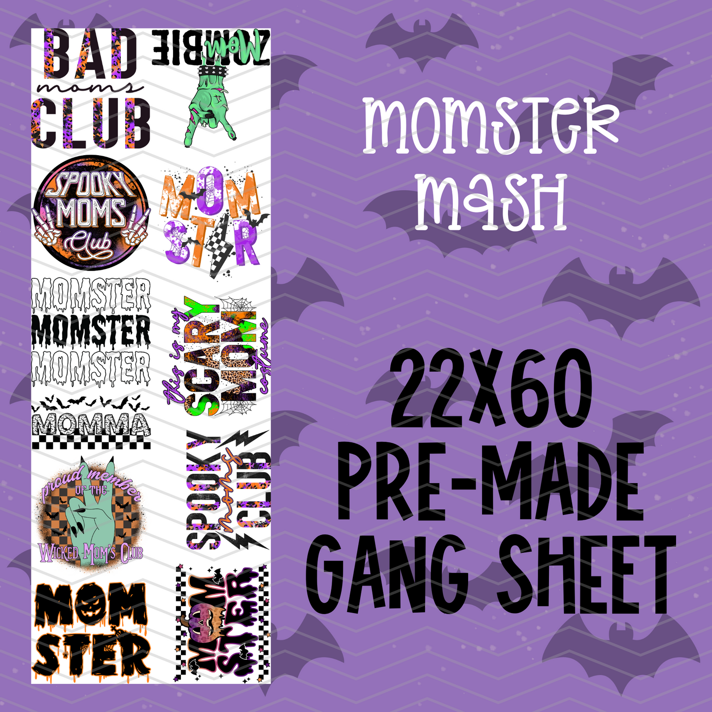 Moomster Mash Pre-Made Gang Sheet - 22x60