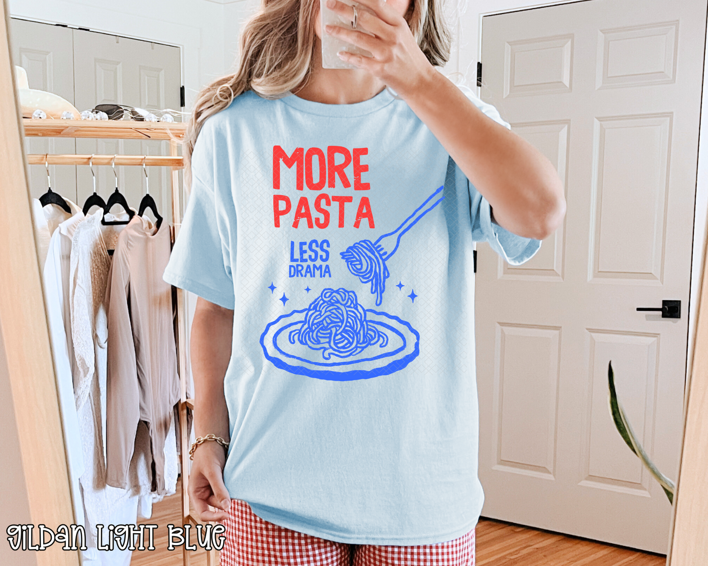 More Pasta Less Drama Hand Drawn Collection DTF TRANSFER