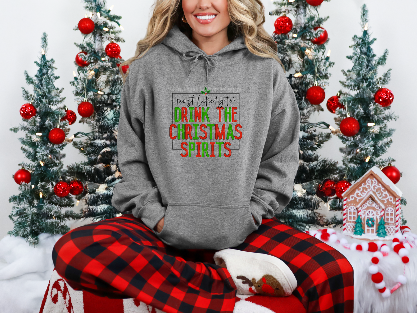 Most Likely To Drink The Christmas Spirits DTF TRANSFER