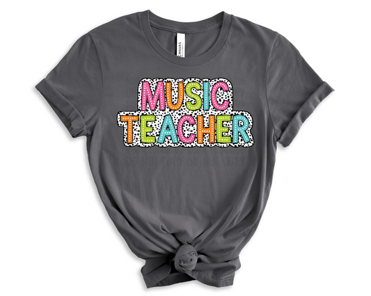 Music Teacher Dalmatian Dots DTF TRANSFER