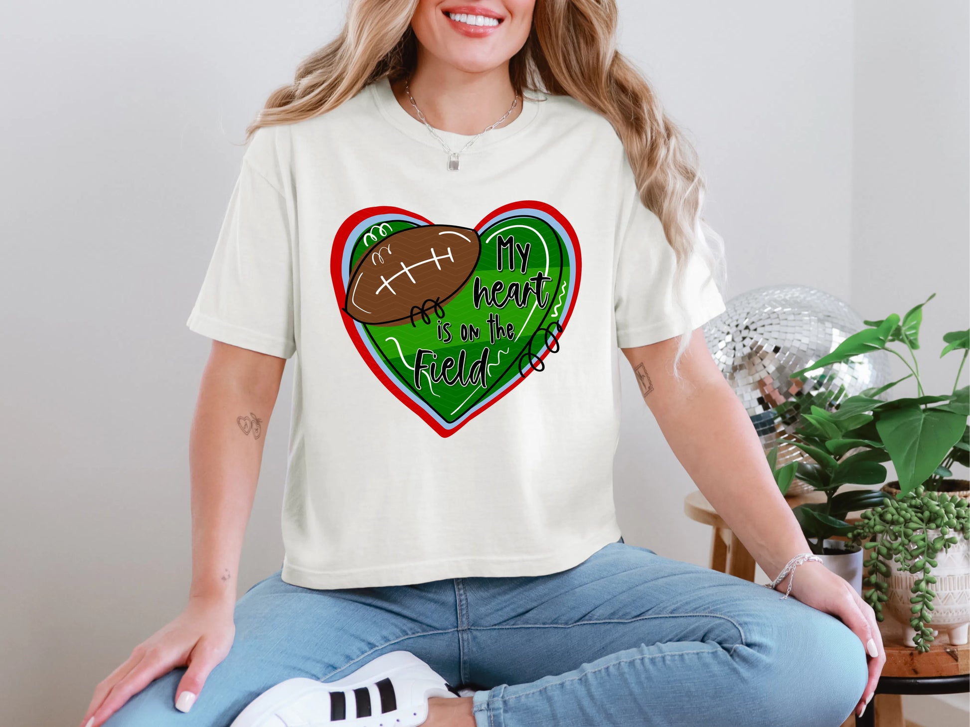 My Heart is on the Field Red Columbia Blue DTF TRANSFER