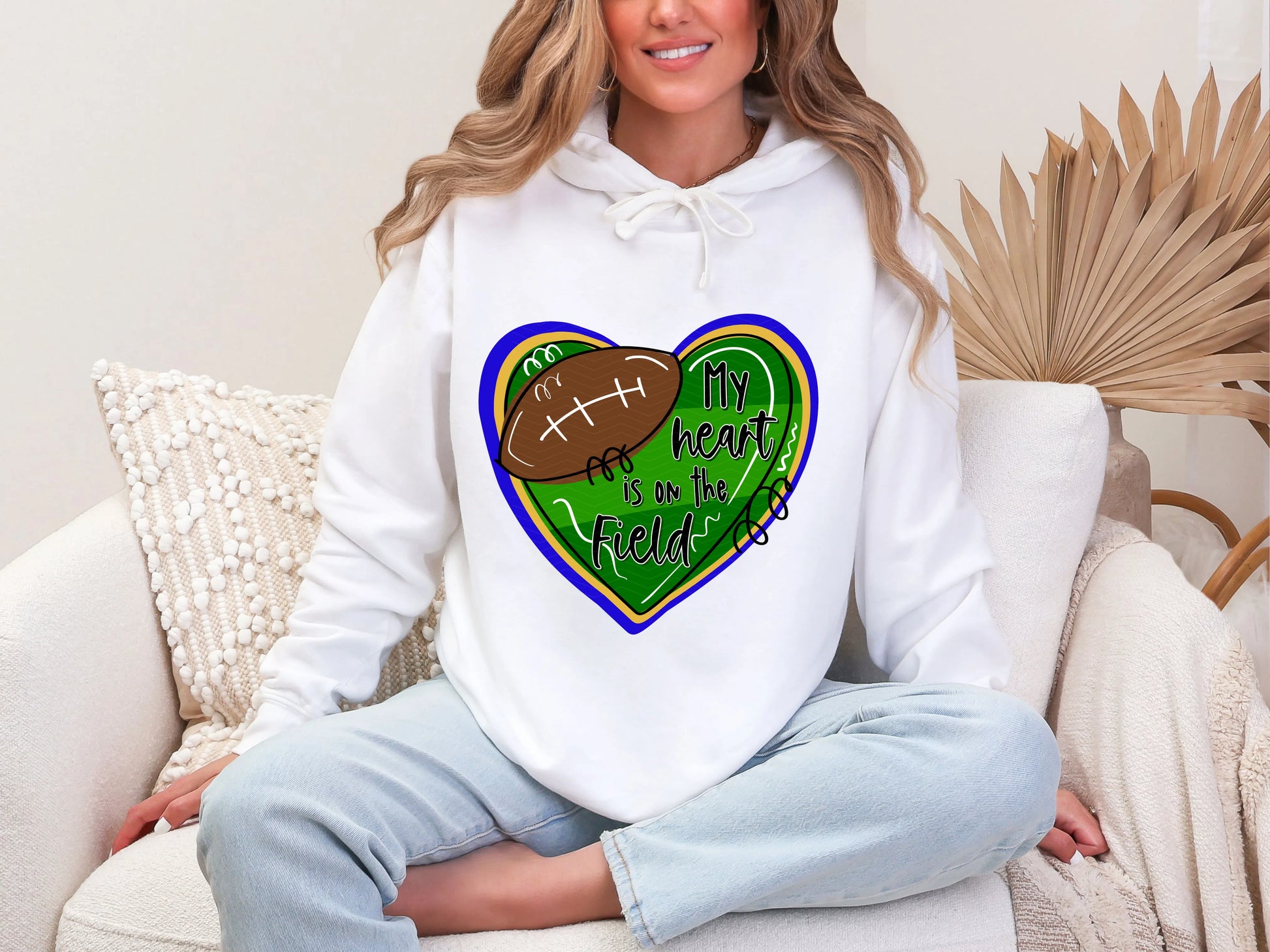 My Heart is on the Field Royal Gold DTF TRANSFER