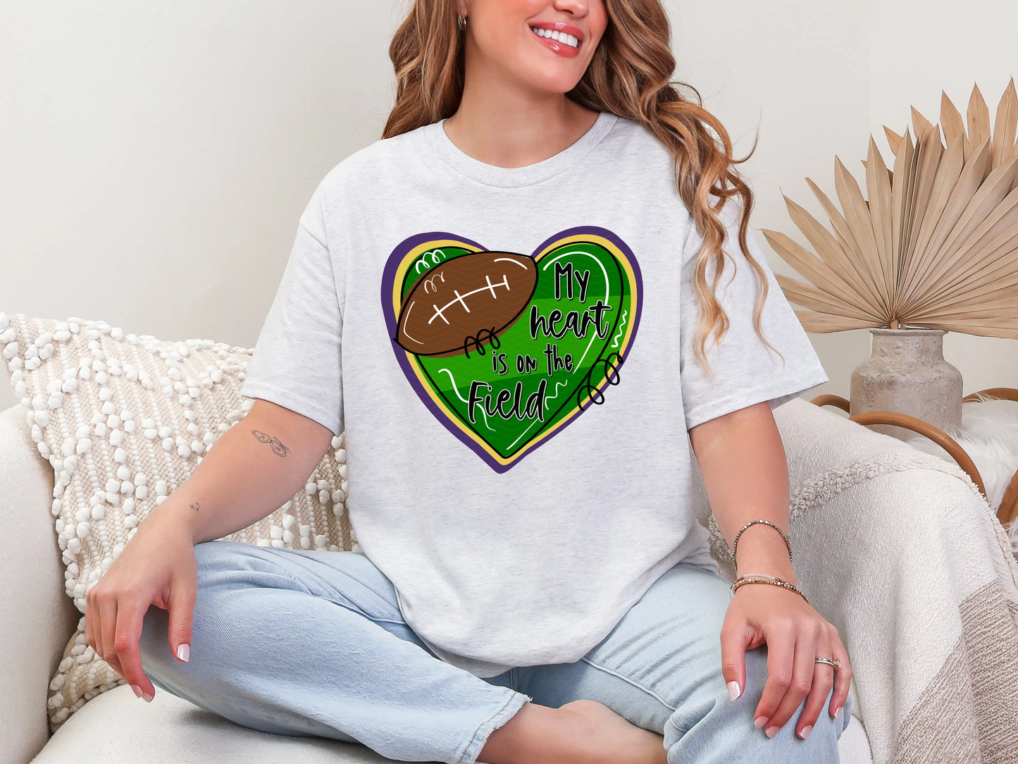 My heart is on the Field Purple Gold DTF TRANSFER